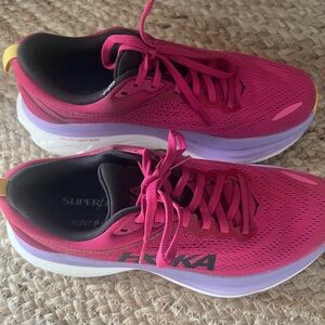 Hoka Bondi 8 Size 9B (regular width) Excellent Condition! Cherries Jubilee Color